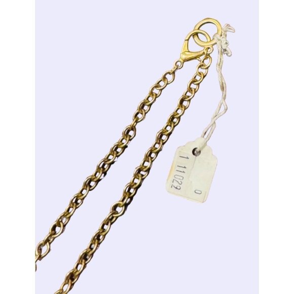 Vintage Designer Style 1980s Hammered Matte Gold Tone Scroll Pendant Necklace - Picture 6 of 9